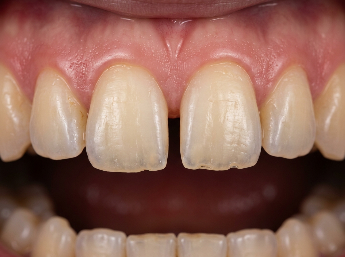 Cierre de Espacios y Armonización Incisal - Antes